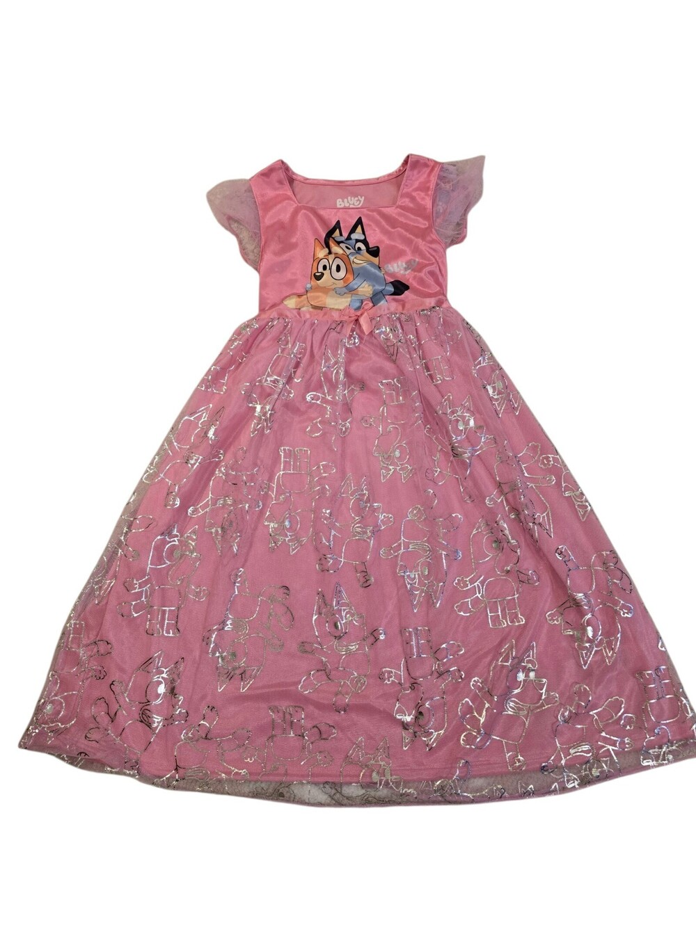 NWT Bluey Bingo Girls Nightgown Size 6 6X Pink Princess Tulle Dress